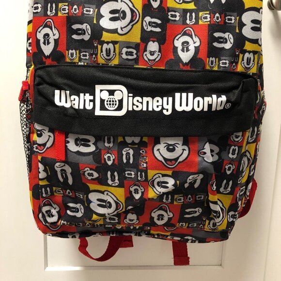 NWT Walt Disney World Backpack Mickey Mouse Black Red Yellow School Bookbag Bag main image 6